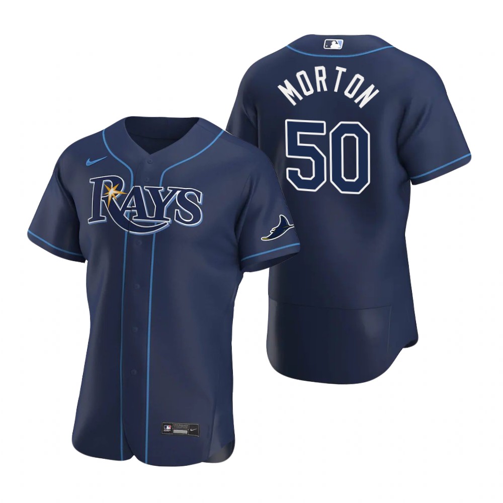 Tampa Bay Rays #50 Charlie Morton Men Nike Navy Alternate 2020 Authentic Team MLB Jersey